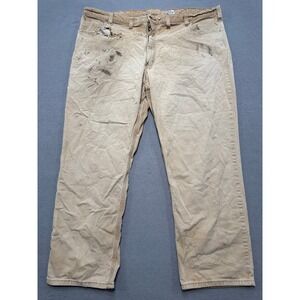 Carhartt Work Pants Men's 48x30 Tan Canvas Rugged Flex Relaxed Fit‎ Distressed
